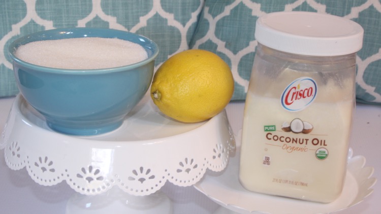 ingredients for Lemon Sugar Body Scrub