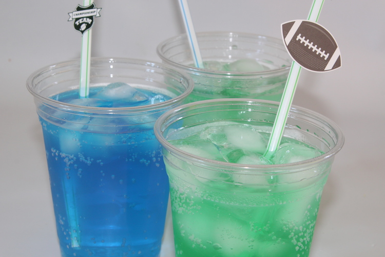 Blue & Green food coloring added to 7up for my home team