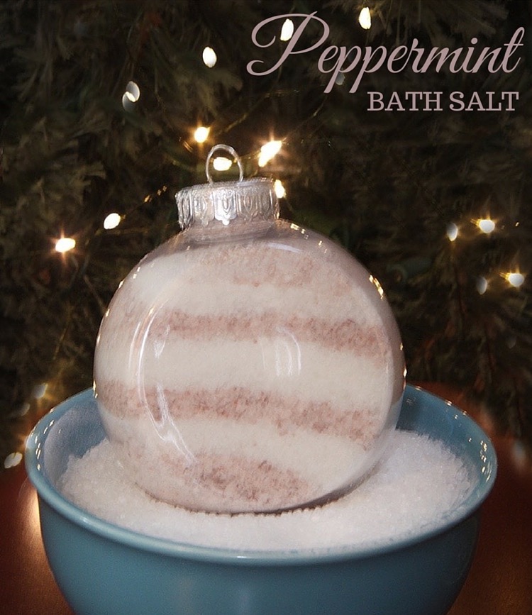 Peppermint Bath Salt in plastic ornament
