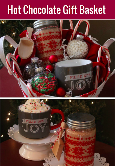 Hot Cocoa Gift Basket with Homemade Cocoa Mix