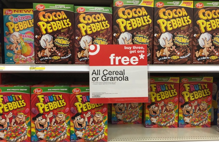 Target buy 3, get 1 free cereal sale