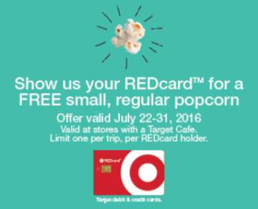 Free Target Cafe Popcorn for Target REDcard Holders July 11 - 31