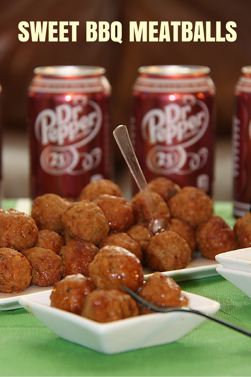 Sweet BBQ Meatballs with Dr Pepper