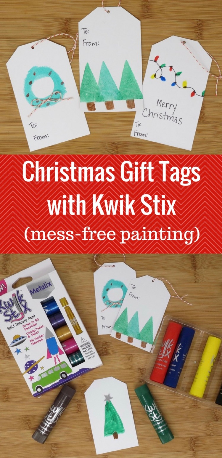 Christmas Gift Tags with Kwik Stix (mess-free painting)