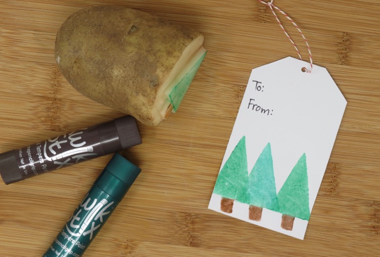 Potato stamping with Kwik Stix