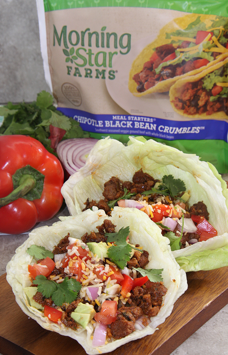 Vegetarian Chipotle Lettuce Wraps with Morning Star Farms