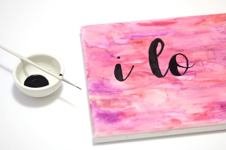 DIY Watercolor Word Art | Made With Target's Hand Made Modern Wood Frame Canvas