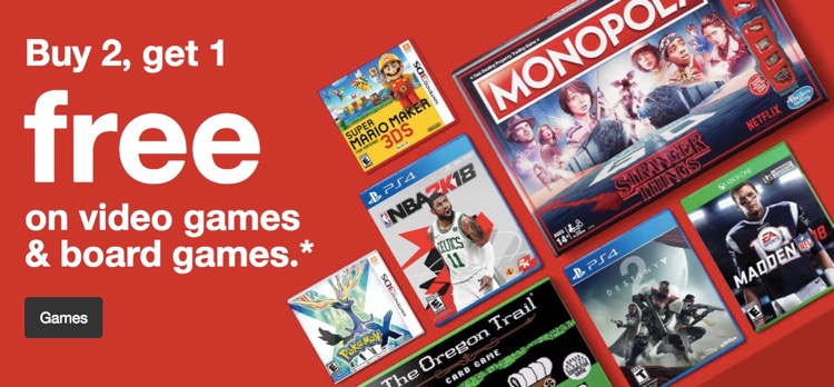 target buy 2 get one free video games