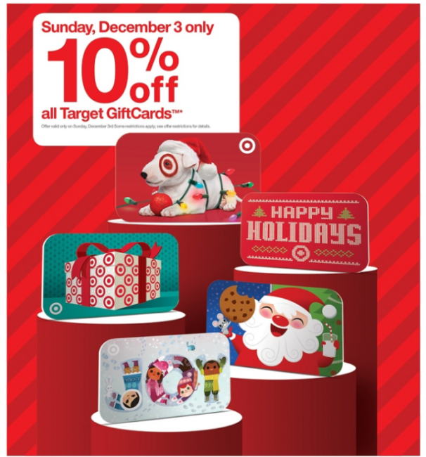10% off Target Gift Cards (12/3 only)