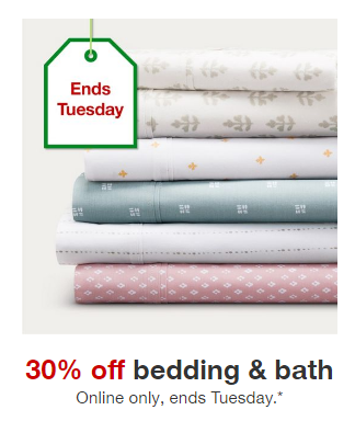 30% off Bed & Bath Items + FREE Shipping