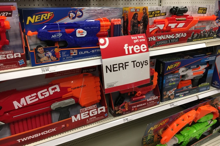 NERF Toys Buy 2, Get 1 FREE at Target