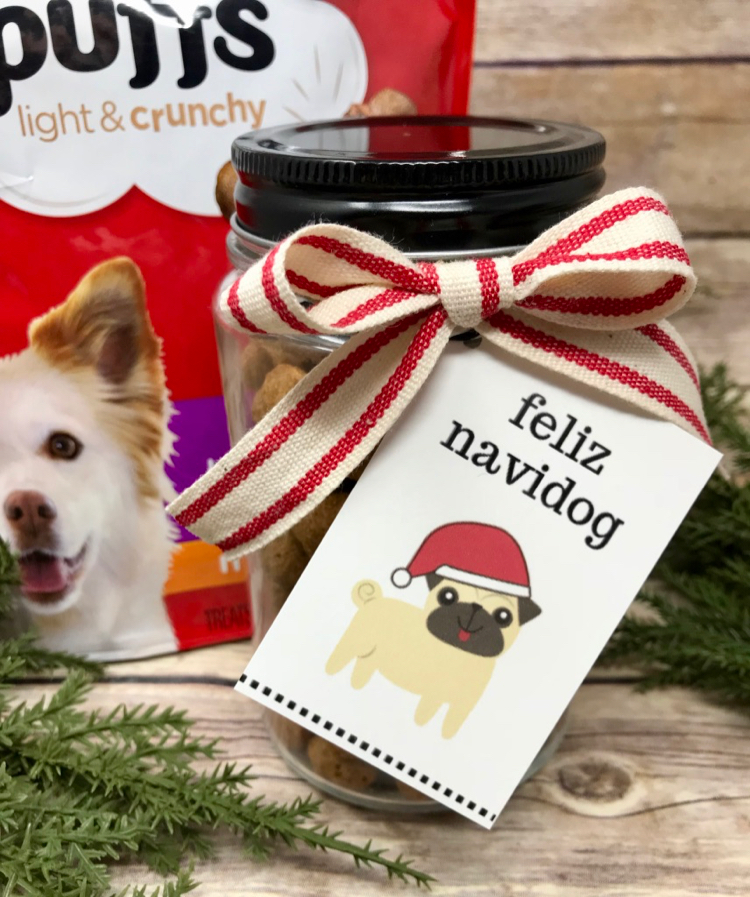 Holiday Dog Treat Jars with Free Printables