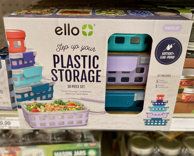 Ello 10pc Plastic Food Storage Container Set With Skid Free Soft Base :  Target