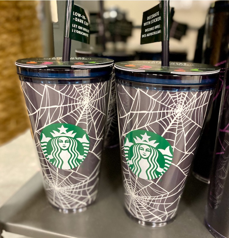 2021 STARBUCKS HALLOWEEN CUP GLOW IN THE DARK Plastic With Stickers