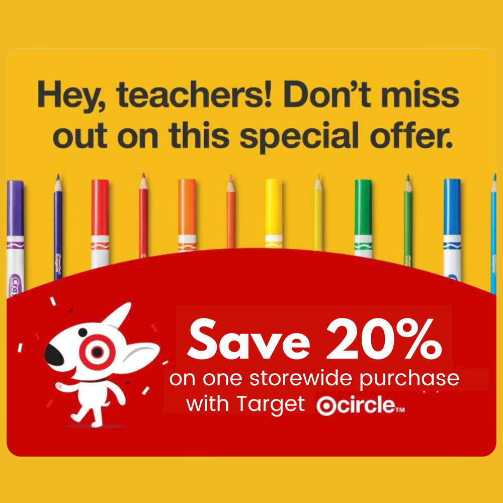 Target Teacher discount coupon 2023. Save 20% storewide