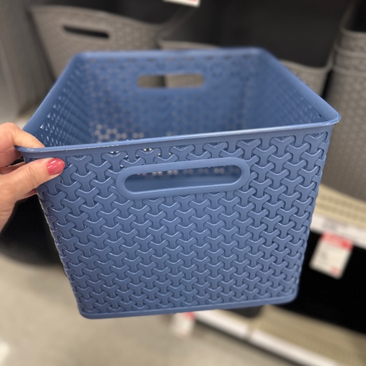 Blue Y-Weave Storage Basket, Large